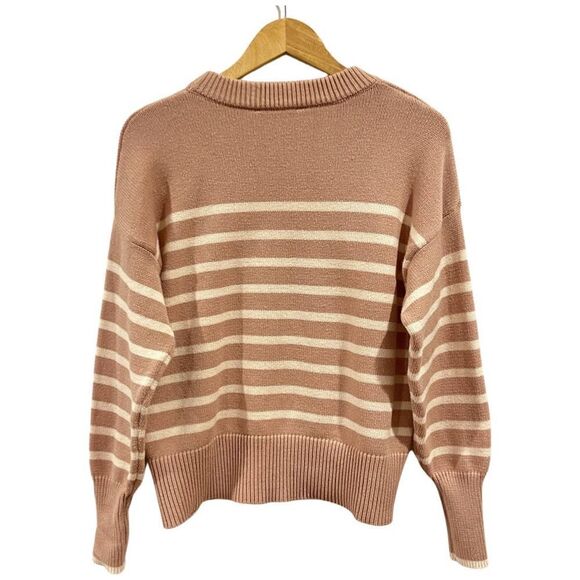 Philosphy striped Pink and white crew neck sweater size L - Picture 2 of 5